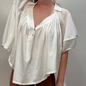 We the Free white sunray babydoll top, large